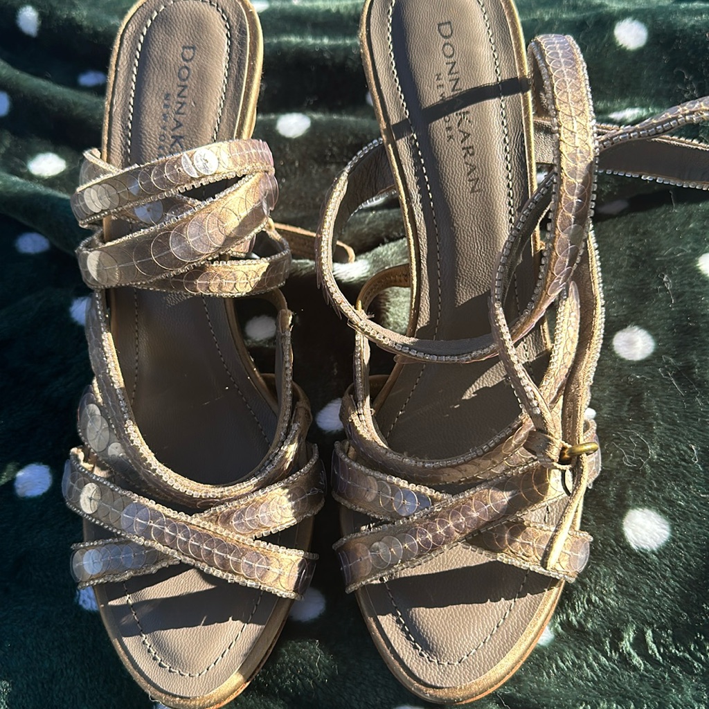 Donna Karan New York Ankle Strap Heels Made In Italy